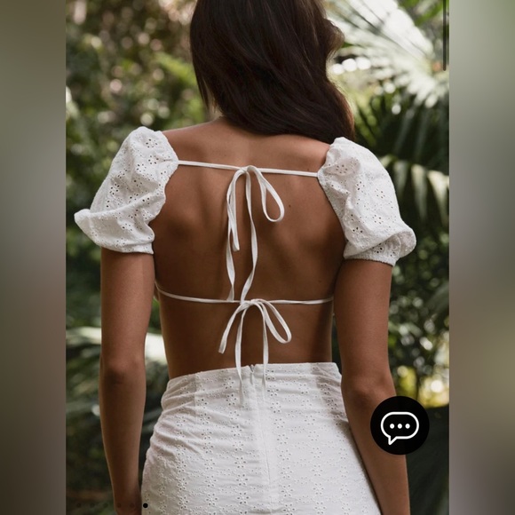 White lace tie top NWT - Picture 4 of 5